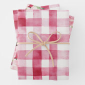 Mädchenhaft Rosa Weiße Karierte Streifen Junggesel Geschenkpapier Set (Beispiel)