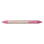 Mädchenhaft rosaroter Glitter Kugelschreiber (Rückseite)