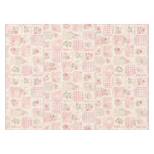 Mädchenhaft-rustikale rosa Quilt-Floral-Patchwork- Tischdecke (Vorderseite (Horizontal))