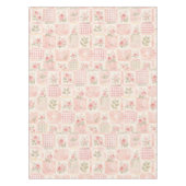 Mädchenhaft-rustikale rosa Quilt-Floral-Patchwork- Tischdecke (Vorderseite)