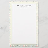 Mädchenhaft Schick Pastell Rosa Blau Blumen Muster Briefpapier (Vorderseite)