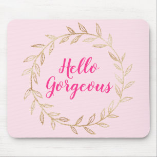 Mädchenhaft schöne Röte-Pink Hello Gorgeous Gold K Mousepad