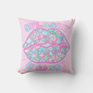 Mädchenhaft Spritzig & Sassig Rosa Türkis Mermaid Kissen