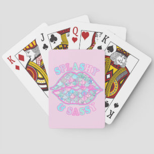 Mädchenhaft Spritzig & Sassig Rosa Türkis Mermaid Spielkarten