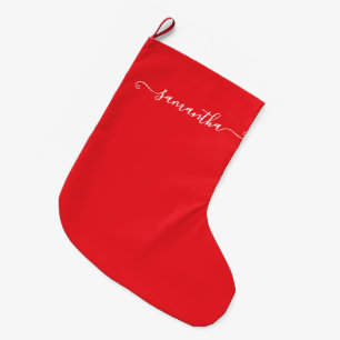Mädchenhaft süße Unterschrift Name Rot Großer Weihnachtsstrumpf