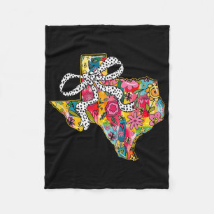 Mädchenhaft Texas State Karte Floral Coquette Schl Fleecedecke