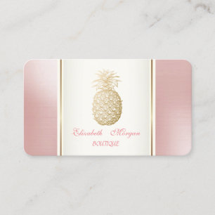 Mädchenhaft Trendig Modern Goldene Ananas Tropisch Visitenkarte