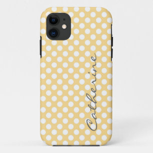 Mädchenhaft, trendy, helle gelbe Tupfen maßgeschne Case-Mate iPhone Hülle