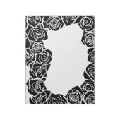 Mädchenhaft Vintage schwarze Rosen Notizblock (Rotiert)