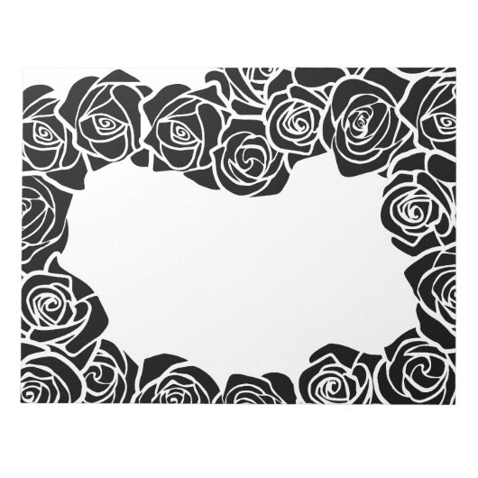 Mädchenhaft Vintage schwarze Rosen Notizblock (Vorderseite)