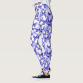 Mädchenhafte blaue Schmetterlinge Whimsical Muster Leggings (Links)