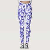 Mädchenhafte blaue Schmetterlinge Whimsical Muster Leggings (Vorderseite)