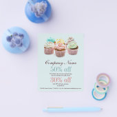 mädchenhafte, elegante Bäckerei bunt Kuchen Flyer (Einzeln)