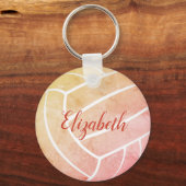 mädchenhafte Farben individuelle Name-Volleyballsp Schlüsselanhänger (Vorderseite)