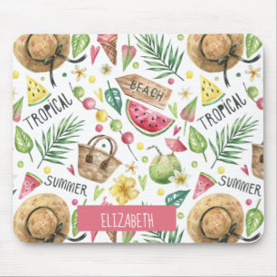 Mädchenhafte Farbige Strandentspannung Mousepad