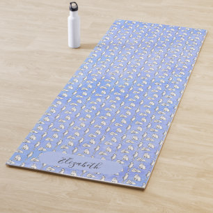 Mädchenhafte Katzen mit Wasserfarbe Blau und indiv Yogamatte