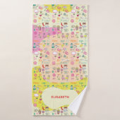 Mädchenhafte Kawaii-Doodle-Pastell-Blobs Badehandtuch (Badehandtuch)