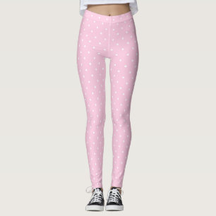Mädchenhafte kleine weiße Tupfen auf hellrosa Legg Leggings