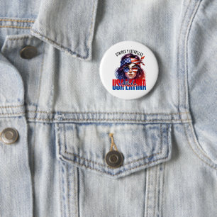 Mädchenhafte Latina Fourth of July Unabhängigkeit Button