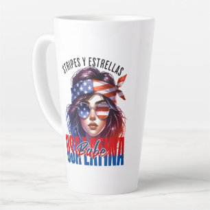Mädchenhafte Latina  Fourth of July Unabhängigkeit Milchtasse