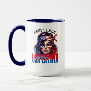 Mädchenhafte Latina  Fourth of July Unabhängigkeit Tasse