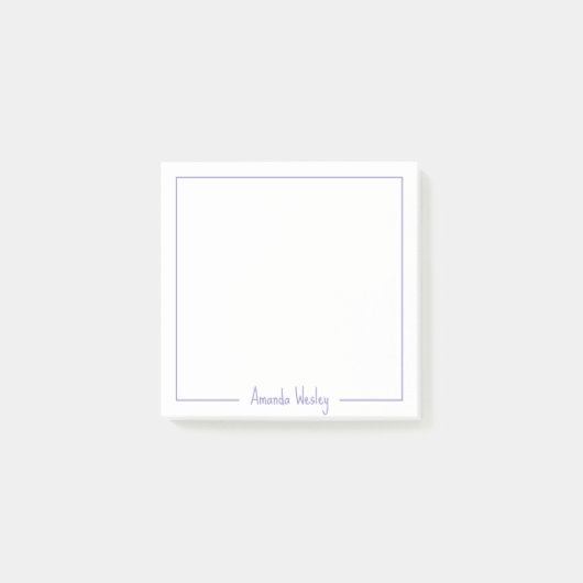 Mädchenhafte Lila Monogrammbezeichnung Post-it Klebezettel (Vorderseite)