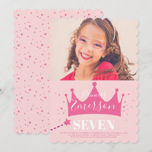 Mädchenhafte Prinzessin Süße Pinke Geburtstagsfeie Einladung