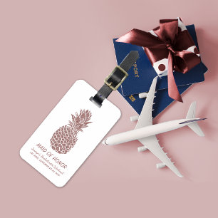 Mädchenhafte rosa glitzernde Ananas-Junggesellinne Gepäckanhänger