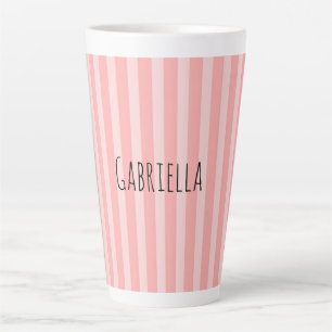 Mädchenhafte rosa Streifen Geburtstag Milchtasse