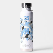 mädchenhafte schwarze Volleyballs und Sterne Trinkflasche (Links)