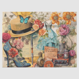 Mädchenhafte Träumereien Collage Tissue-Papier Seidenpapier