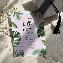 Mädchenhafte tropische Sommer-Abschluss-Poolparty Einladung