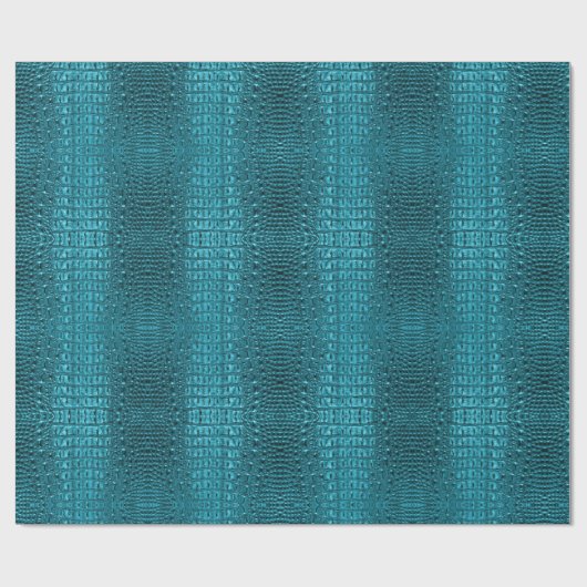 mädchenhafte türkisblaue Alligator Leather Geschenkpapier (Flach)