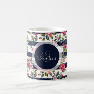 Mädchenhafte vintage Rosen florale Wasserfarbe Str Kaffeetasse