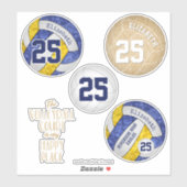 mädchenhafte Volleyballmannschaftsfarben plus Set Aufkleber (Blatt)