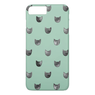 Mädchenhafter Chic Süße Katzen Muster Grün Case-Mate iPhone Hülle