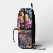 Mädchenhafter Regenbogen-Blumen-Rucksack mit Glitt Bedruckter Rucksack (Rechts)