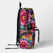 Mädchenhafter Regenbogen-Blumen-Rucksack mit Glitt Bedruckter Rucksack (Links)