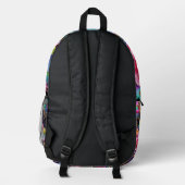 Mädchenhafter Regenbogen-Blumen-Rucksack mit Glitt Bedruckter Rucksack (Rückseite)