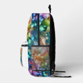 Mädchenhafter Regenbogen-Blumen-Rucksack mit Glitt Bedruckter Rucksack (Rechts)