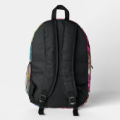 Mädchenhafter Regenbogen-Blumen-Rucksack mit Glitt Bedruckter Rucksack (Rückseite)