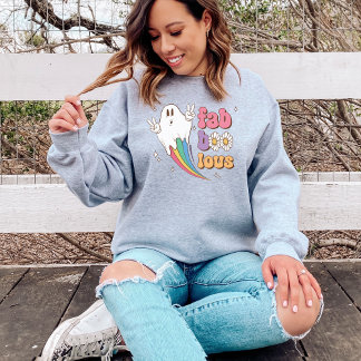 Mädchenhafter Regenbogen-Geist Fab-Boo-Lous Hallow Sweatshirt