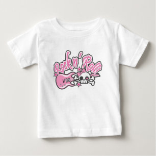 Mädchenhafter Rock n' Roll-Totenkopf Baby T-shirt