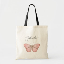 Mädchenhafter Rosa Schmetterling Tragetasche