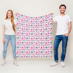 Mädchenhafter Sommerstrand Wasserfarbe Rosa Muster Fleecedecke