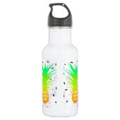 mädchenhafter tropischer Ananas-weißer Marmor Trinkflasche (Rückseite)