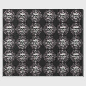 Mädchenhafter Vintage-Totenkopf Geschenkpapier (Flach)