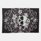 Mädchenhafter Vintage-Totenkopf Geschirrtuch (Horizontal)
