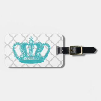 MÄDCHENHAFTES AQUA-VINTAGE-KRONE-GRAU-VIERPASS-MUS GEPÄCKANHÄNGER