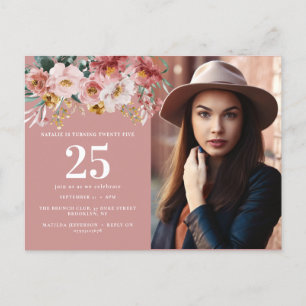 Mädchenhaftes, aquarellfarbenes, florales, editier postkarte